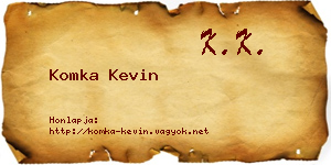 Komka Kevin névjegykártya